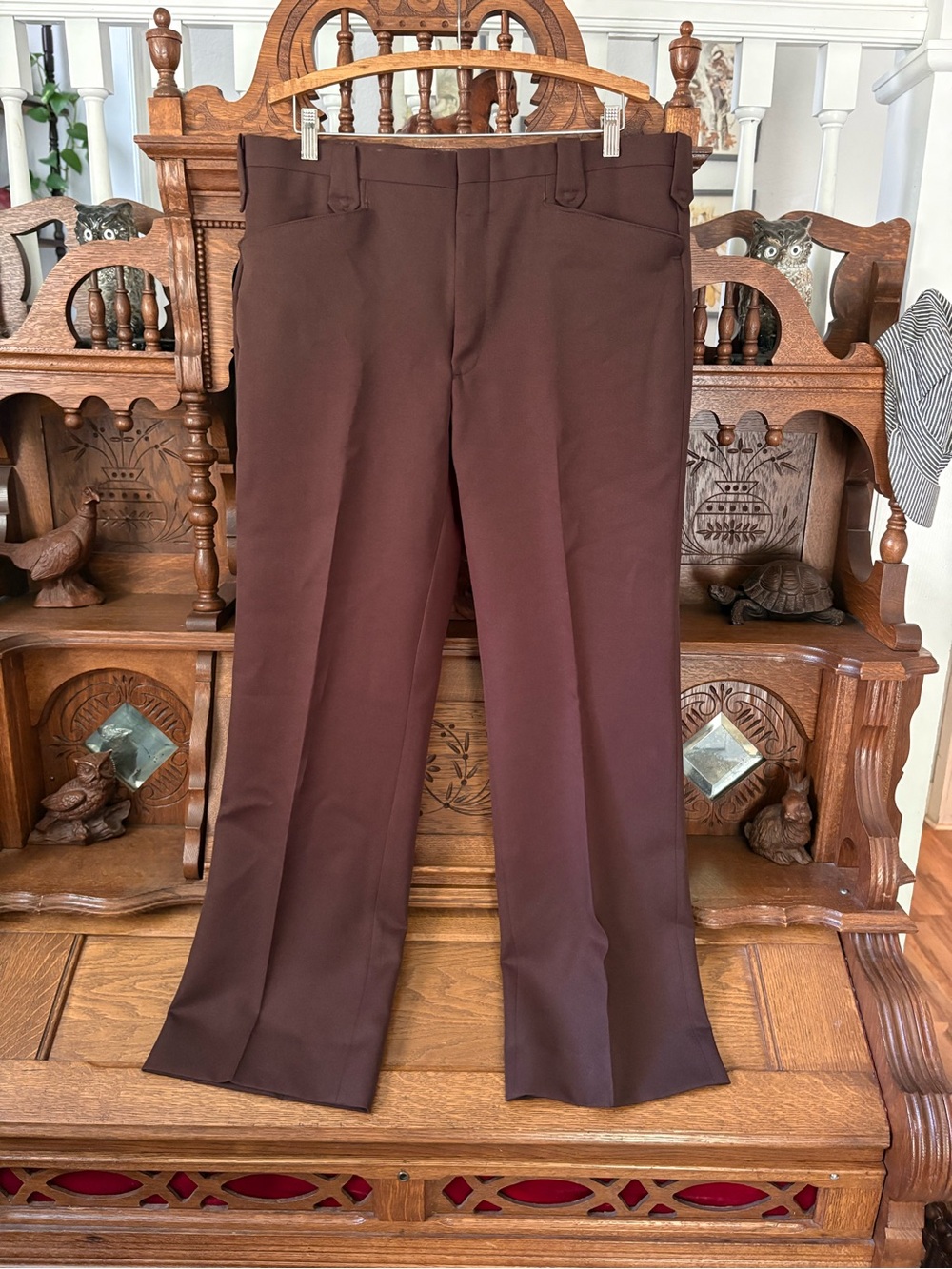 Men's Retro Vintage 80s Western Brown Dress Pants